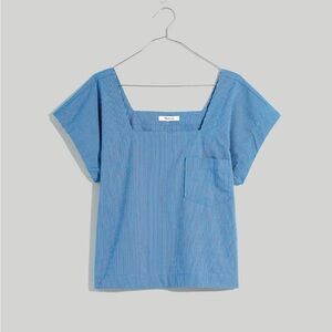 Madewell Square-Neck Top in Pinstripe M NWT